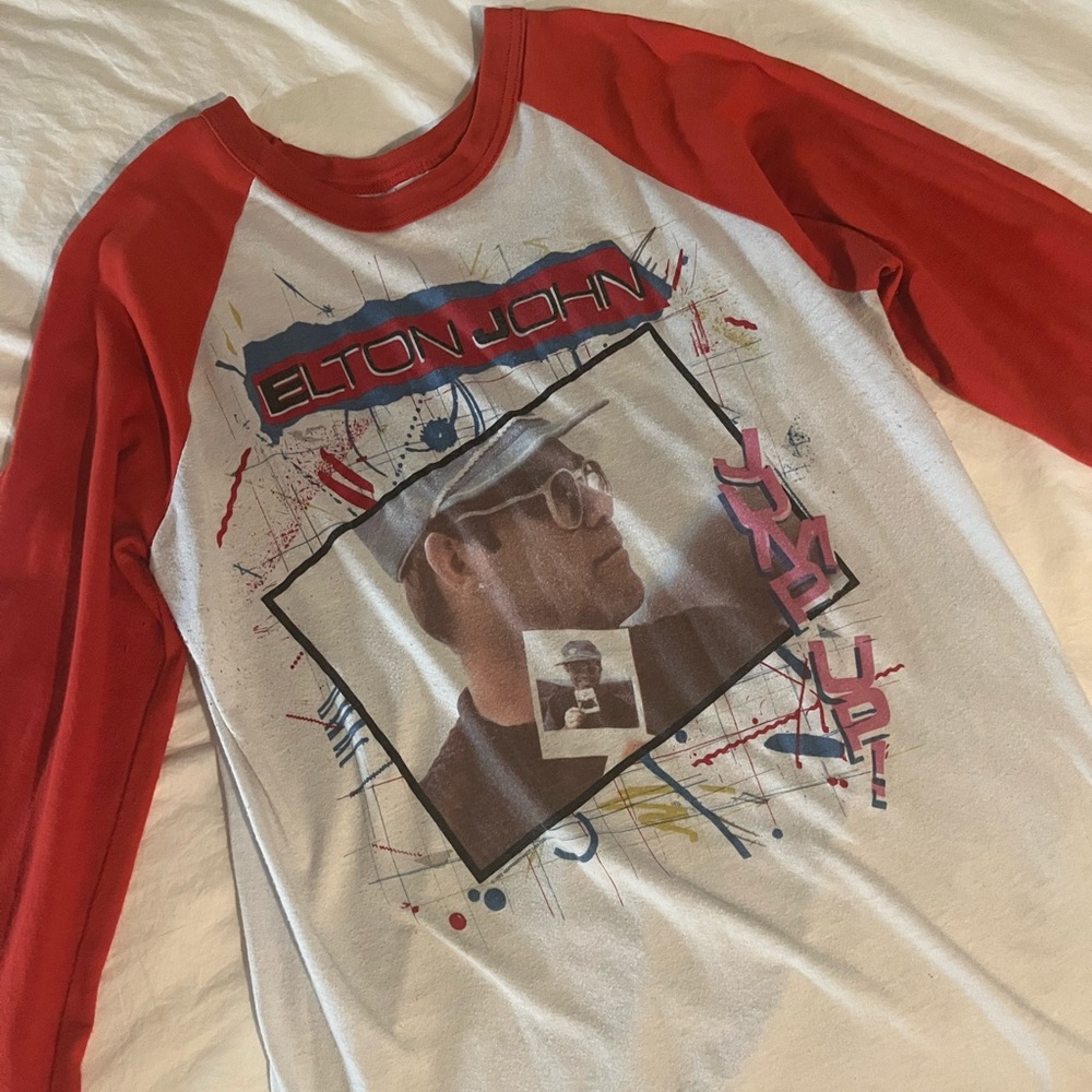 Vintage 1982 Elton John tour baseball tee